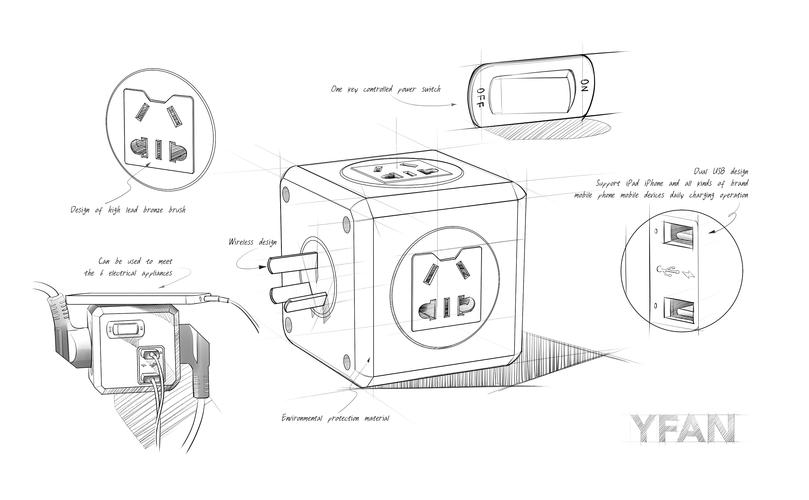 rover 开关插座手绘图纸项目|工业/产品|电子产品|yfan_杨帆 - 原创